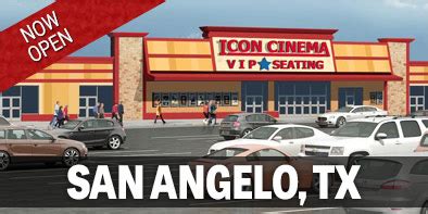Contact information for petpalshq.de - Icon Cinema San Angelo. Hearing Devices Available. Wheelchair Accessible. 2020 N Bryant Blvd , San Angelo TX 76901 | (325) 227-6746. 11 movies playing at this theater today, January 29. Sort by.